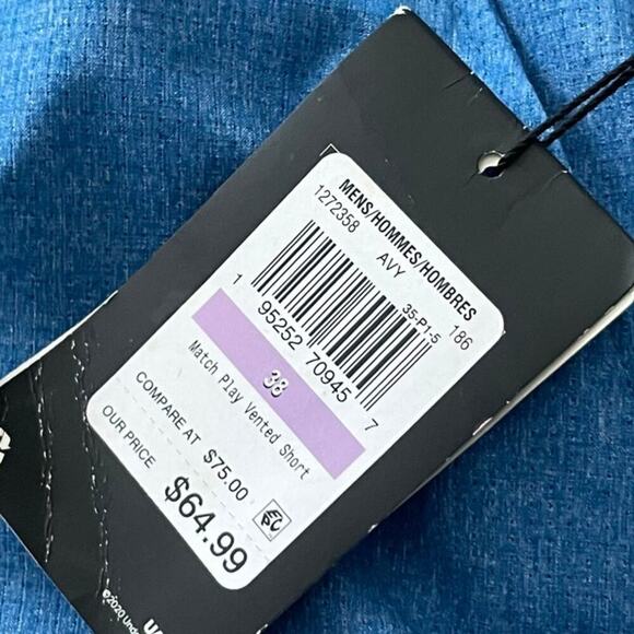 Under Armour New Match Play Vented Short Size 38 Blue Golf Lightweight - Picture 3 of 5